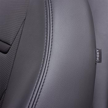 11 899 р. Комплект чехлов для сидений (ЦЗС 3Г Орегон) ТУРИН-2 Lord Autofashion  Nissan Almera  G15 (2012-2019) седан (серый, вставка серая+черная, строчка серая)  с доставкой в г. Воронеж. Увеличить фотографию 3