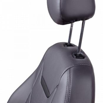 11 899 р. Комплект чехлов для сидений (ЦЗС 3Г Орегон) ТУРИН-2 Lord Autofashion  Nissan Almera  G15 (2012-2019) седан (серый, вставка серая+черная, строчка серая)  с доставкой в г. Воронеж. Увеличить фотографию 5