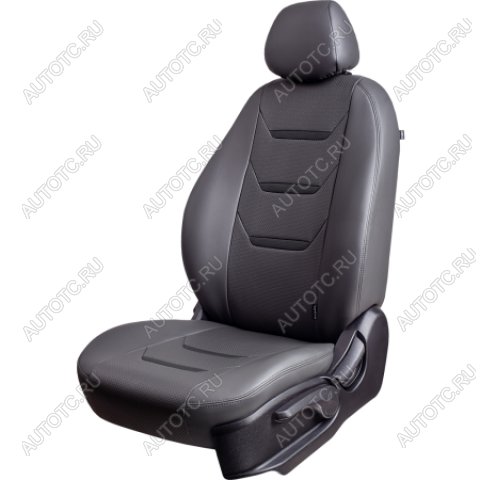 11 899 р. Комплект чехлов для сидений (ЦЗС 3Г Орегон) ТУРИН-2 Lord Autofashion  Nissan Almera  G15 (2012-2019) седан (серый, вставка серая+черная, строчка серая)  с доставкой в г. Воронеж
