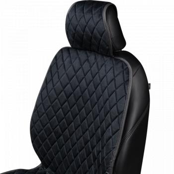 1 879 р. Накидка (2 места Хами) АЛЯСКА ст РОМБ Lord Autofashion   (черный, строчка синяя)  с доставкой в г. Воронеж. Увеличить фотографию 4
