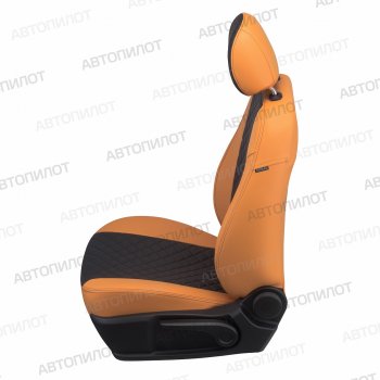 17 999 р. Чехлы сидений (экокожа, 7 мест) Автопилот Ромб  Chery Tiggo 8 PRO (2021-2025) (оранж/черный)  с доставкой в г. Воронеж. Увеличить фотографию 4