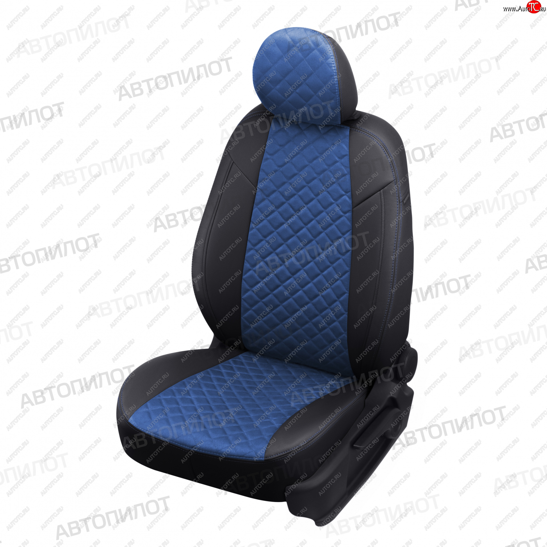 17 999 р. Чехлы сидений (экокожа/алькантара, 7 мест) Автопилот Ромб  Chery Tiggo 8 PRO (2021-2025) (черный/синий)  с доставкой в г. Воронеж