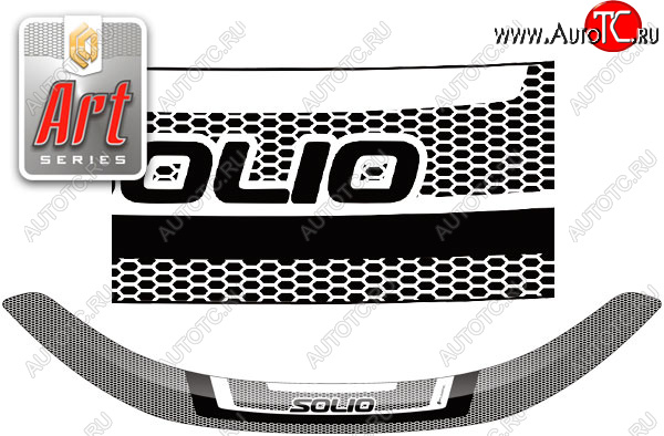 2 199 р. Дефлектор капот CA-Plastic  Suzuki Solio (2015-2020) (серия ART белая)  с доставкой в г. Воронеж