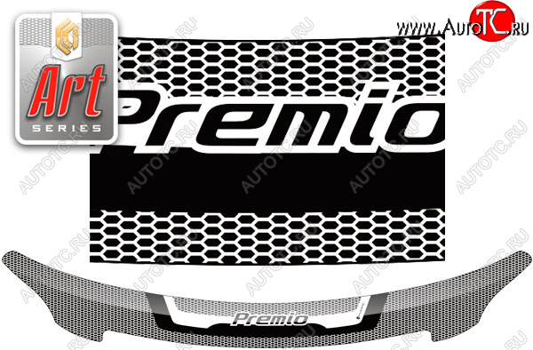2 199 р. Дефлектор капота CA-Plastic  Toyota Premio  T260 (2007-2016) дорестайлинг, 1-ый рестайлинг (серия ART белая)  с доставкой в г. Воронеж