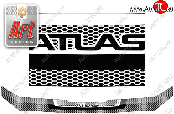2 399 р. Дефлектор капота CA-Plastic  Geely Atlas Pro  NL3 (2019-2025) (Серия Art серебро)  с доставкой в г. Воронеж