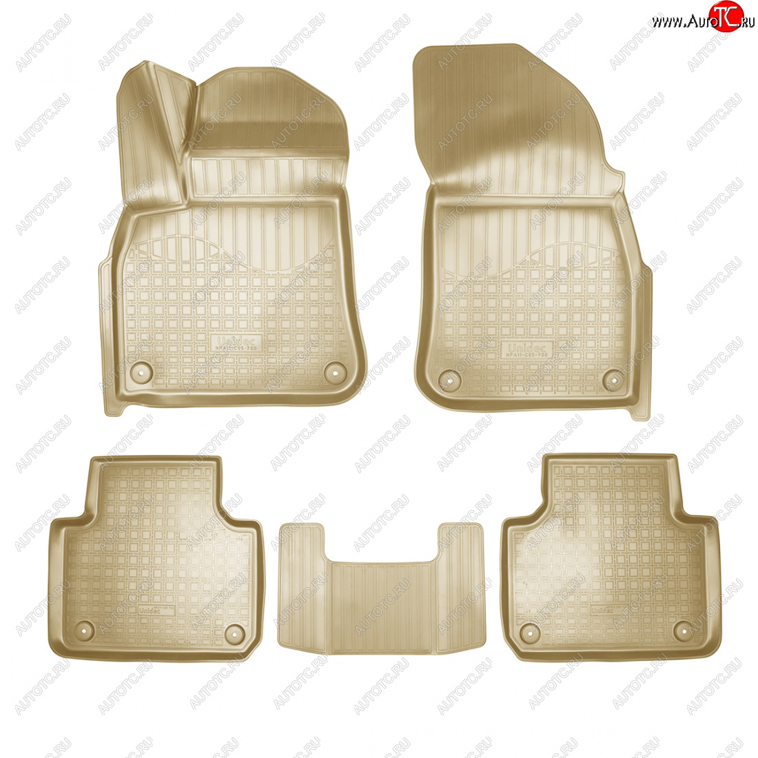 3 799 р. Коврики салонные 3D Norplast Volkswagen Touareg CR (2018-2025) (бежевый)  с доставкой в г. Воронеж