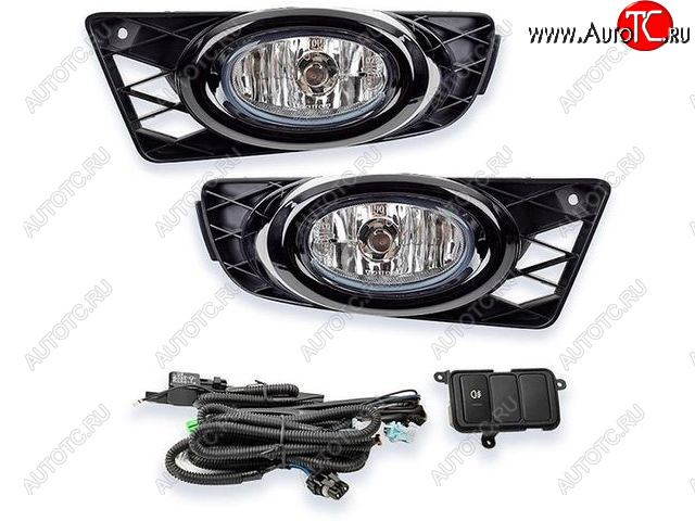 3 799 р. Комплект противотуманных фар (с проводкой, кнопкой, пр-во Китай) BODYPARTS  Honda Civic  FD (2009-2011) седан рестайлинг  с доставкой в г. Воронеж