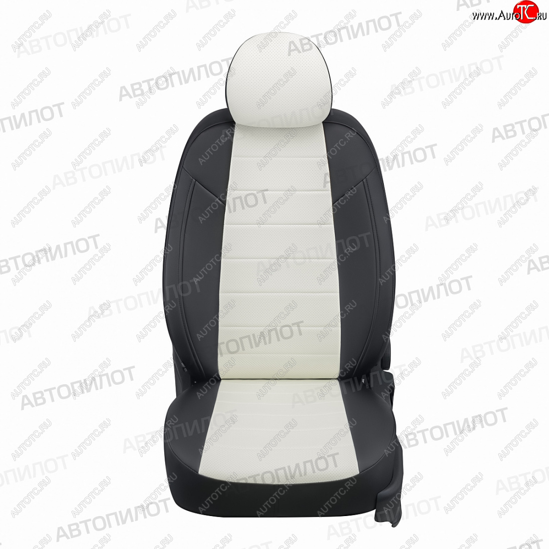 8 399 р. Чехлы сидений (экокожа, Classic) Автопилот  KIA Cerato  3 YD (2013-2019) дорестайлинг седан, рестайлинг седан (черный/белый)  с доставкой в г. Воронеж