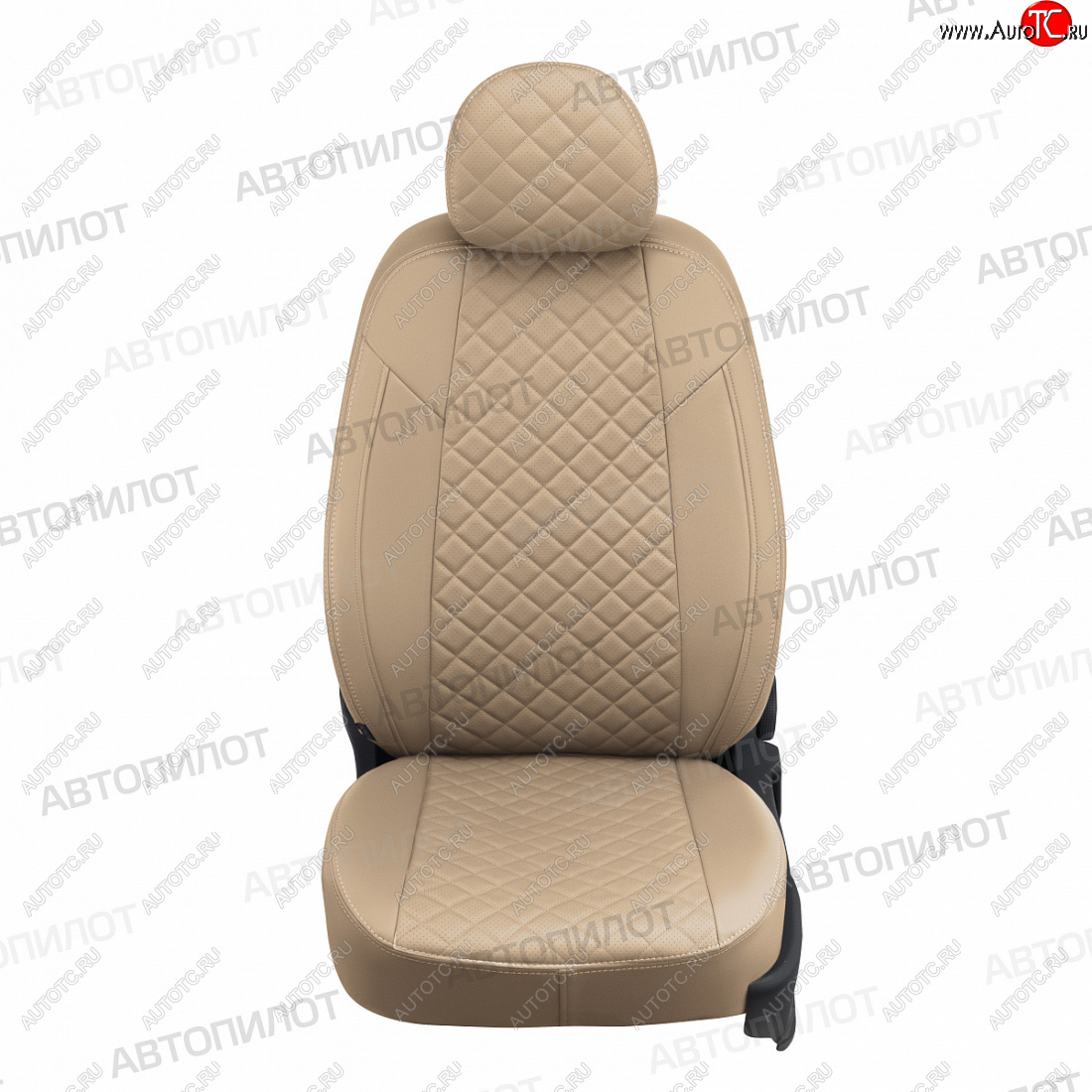 8 749 р. Чехлы сидений (экокожа, Classic) Автопилот Ромб  KIA Cerato  3 YD (2013-2019) дорестайлинг седан, рестайлинг седан (темно-бежевый)  с доставкой в г. Воронеж