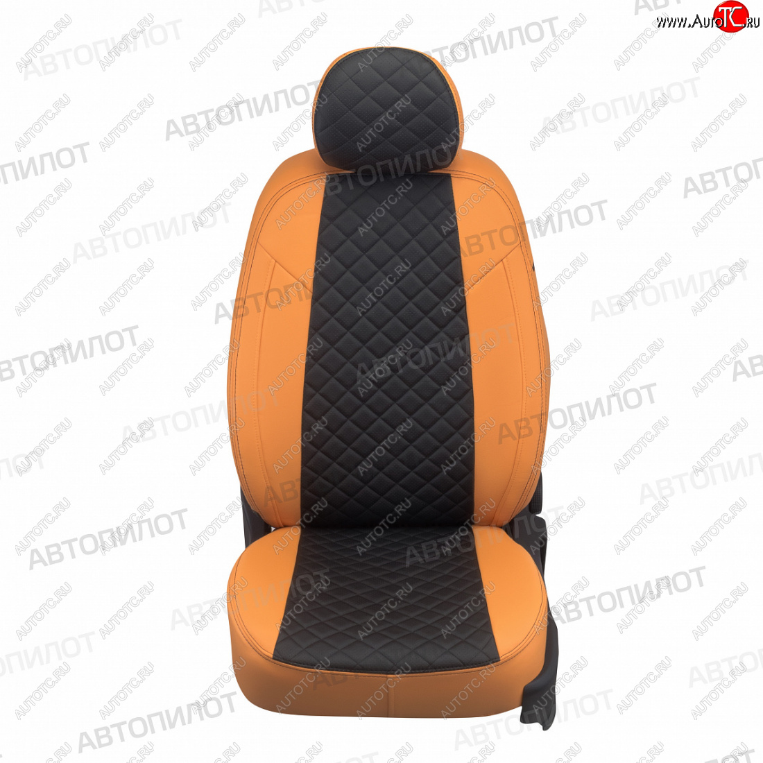 14 449 р. Чехлы сидений (экокожа, Classic) Автопилот Ромб  KIA Cerato  3 YD (2013-2019) дорестайлинг седан, рестайлинг седан (оранж/черный)  с доставкой в г. Воронеж