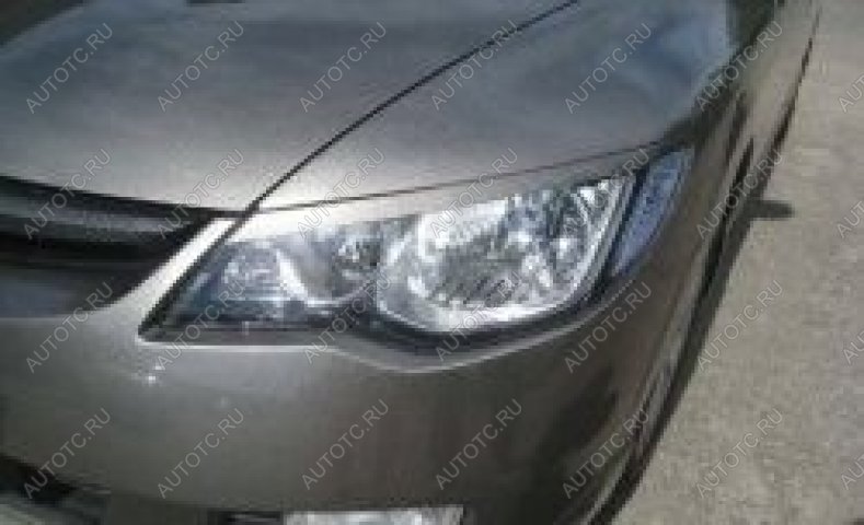 909 р. Накладки на передние фары (реснички) Русская Артель  Honda Civic  FD (2005-2008) седан дорестайлинг (глянец под покраску)  с доставкой в г. Воронеж