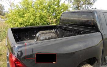 Комплект накладок на боковые борта и задний откидной борт Русская Артель Toyota Hilux  AN120 (2016-2020) дорестайлинг (без скотча)