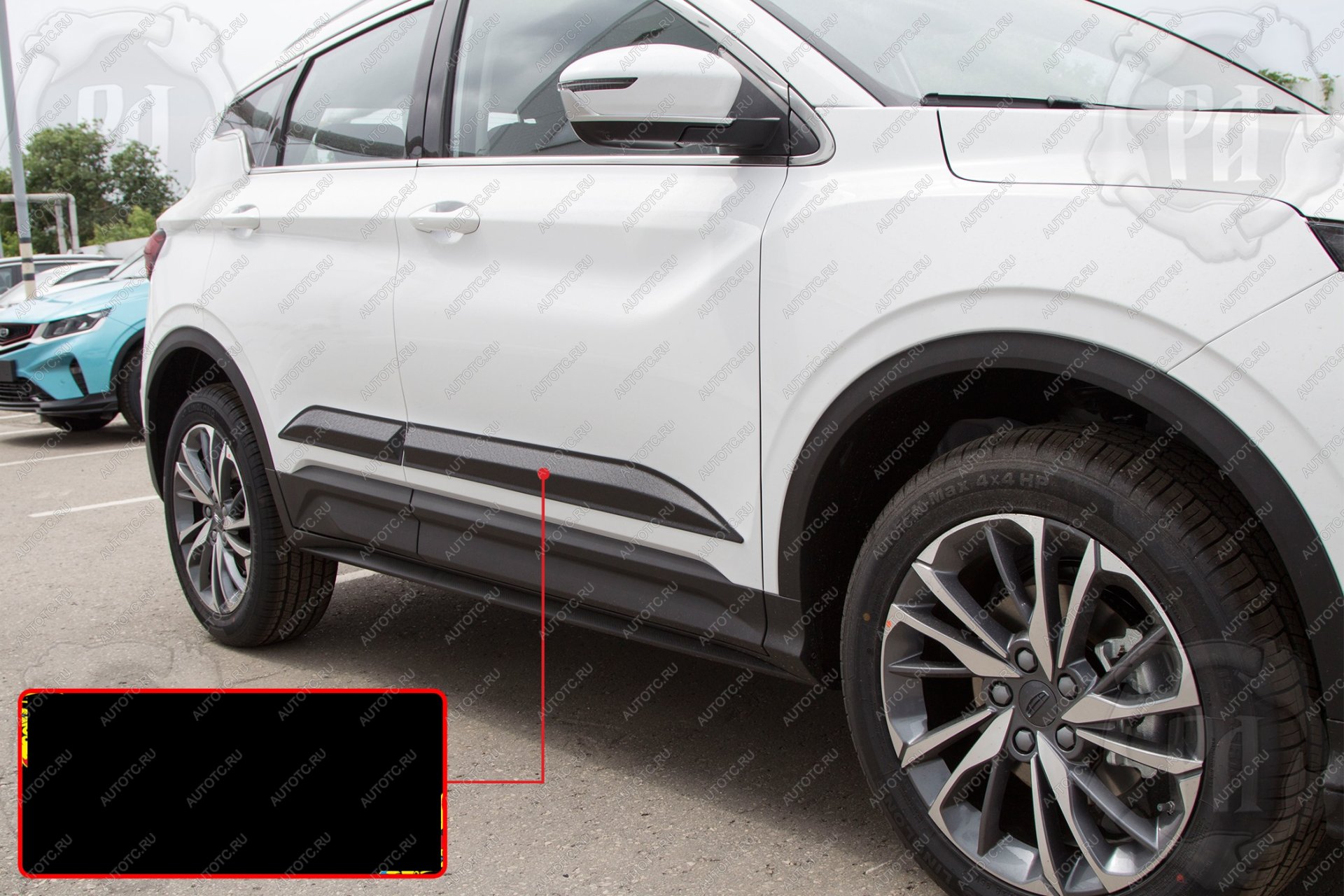 1 419 р. Молдинг двери передний левый Русская Артель  Geely Coolray  SX11 (2018-2023) дорестайлинг (шагрень)  с доставкой в г. Воронеж