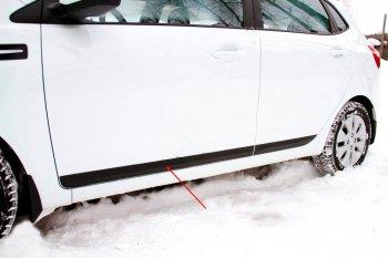 Молдинг на двери передний правый (вариант 2) Русская Артель KIA Rio 3 QB дорестайлинг седан (2011-2015) (глянец под покраску)