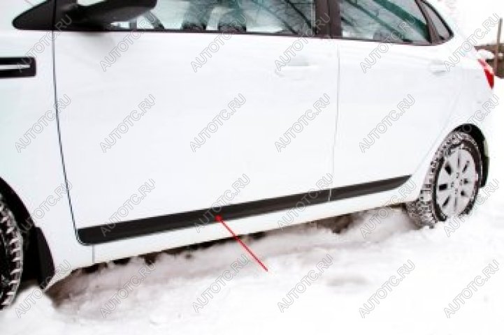 719 р. Молдинг на двери задний правый (вариант 2) Русская Артель KIA Rio 3 QB дорестайлинг седан (2011-2015) (глянец под покраску)  с доставкой в г. Воронеж