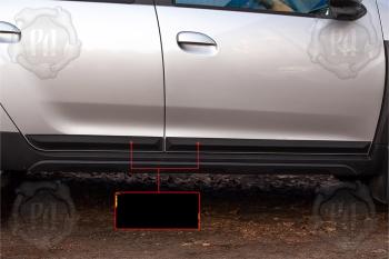 1 189 р. Молдинг на двери передний левый узкий Русская Артель Renault Duster HM рестайлинг (2021-2024) (шагрень)  с доставкой в г. Воронеж. Увеличить фотографию 2