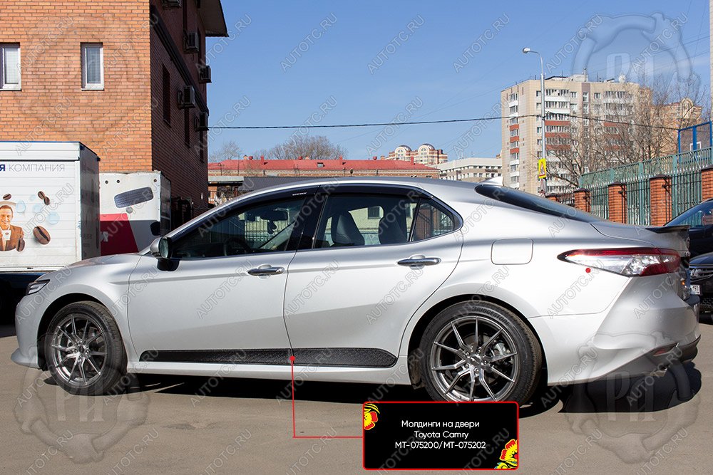 889 р. Молдинг двери задний левый Русская Артель  Toyota Camry  XV70 (2017-2021) дорестайлинг (шагрень)  с доставкой в г. Воронеж