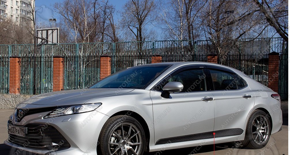 1 179 р. Молдинг двери передний левый Русская Артель Toyota Camry XV70 дорестайлинг (2017-2021) (глянец под покраску)  с доставкой в г. Воронеж