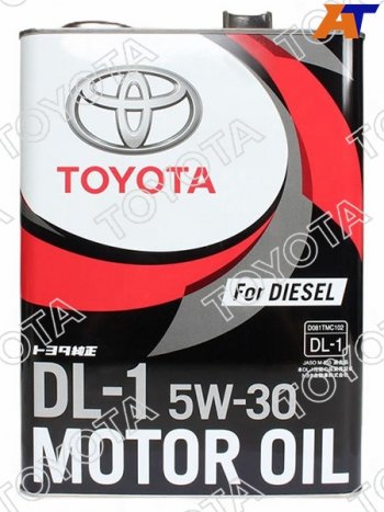 7 899 р. Масло моторное TOYOTA 5W-30 DL-1 4л. (для дизельных ДВС с сажевым фильтром)                          TOYOTA 08883-02805  с доставкой в г. Воронеж. Увеличить фотографию 1