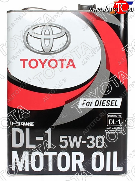 7 899 р. Масло моторное TOYOTA 5W-30 DL-1 4л. (для дизельных ДВС с сажевым фильтром)                          TOYOTA 08883-02805  с доставкой в г. Воронеж
