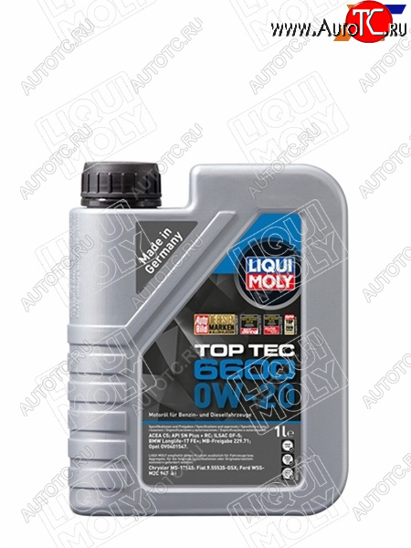 2 379 р. Масло моторное LIQUI MOLY Top Tec 6600 0W-20 SPC5C6 GF-6A 1л LIQUI MOLY 21410  с доставкой в г. Воронеж