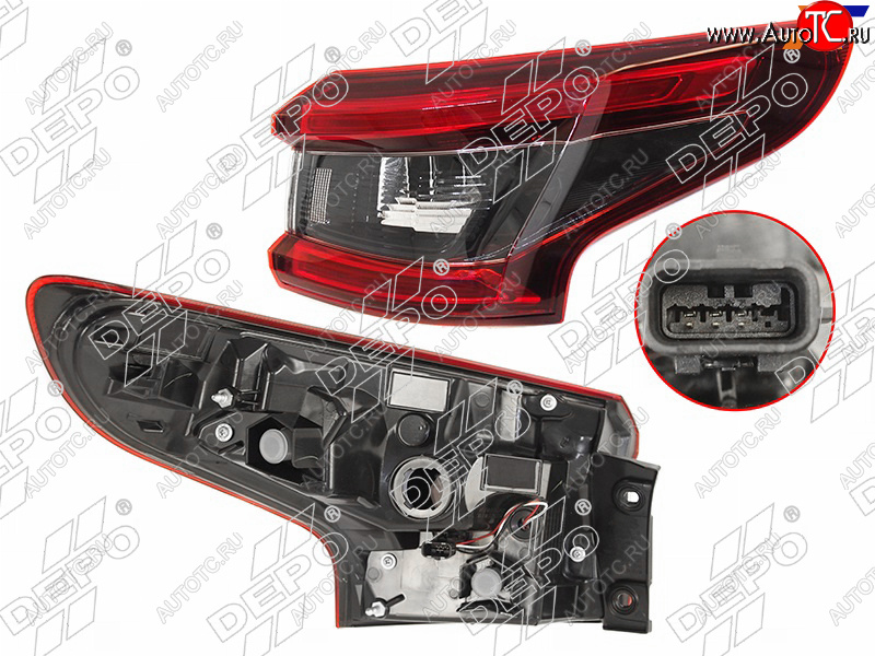8 349 р. Фонарь задний Nissan Qashqai 17-22 (Справа LED) DEPO 215-19AJR-UE  с доставкой в г. Воронеж