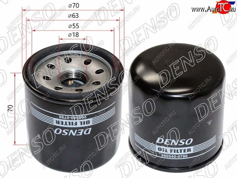 549 р. Фильтр масляный NISSAN QG#, MR20DE, QR20,25, SR20,VQ 20,25, HR#                                      DENSO 260340-0790  с доставкой в г. Воронеж