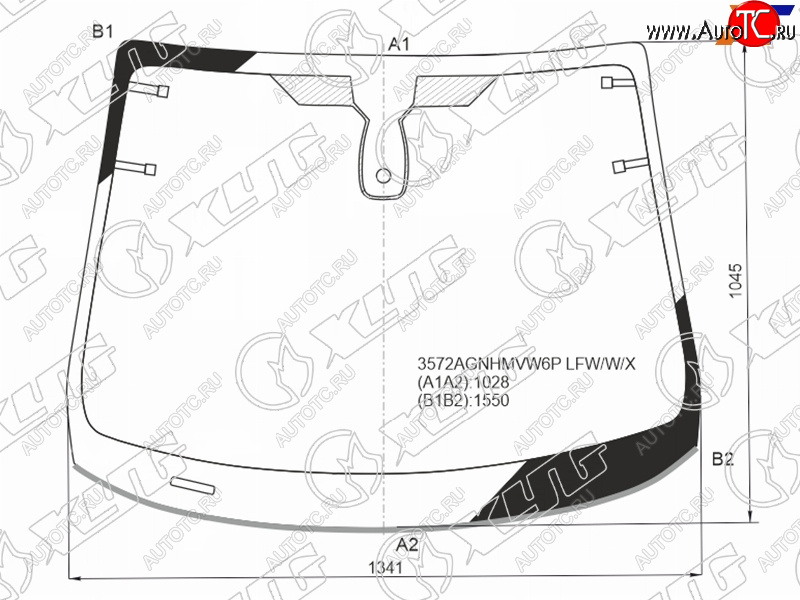 8 449 р. Стекло лобовое + дд FORD FIESTA 345D 12-                                                           XYG 3572AGNMVW6P LFW/X  с доставкой в г. Воронеж