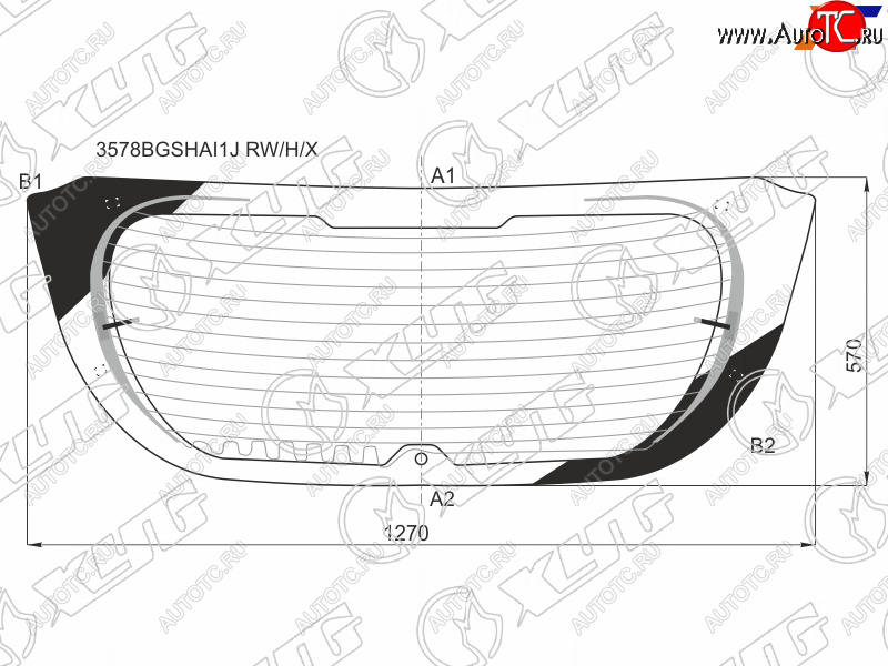 6 899 р. Стекло заднее (Цвет зеленый Обогрев Антенна) Ford Focus 14-19 XYG 3578BGSHAI1J RW/H/X  с доставкой в г. Воронеж