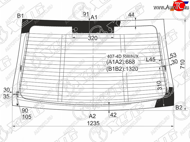 9 549 р. Стекло заднее (Цвет зеленый Обогрев Антенна) Peugeot 407 04-11 XYG 407-4D RW/H/X  с доставкой в г. Воронеж