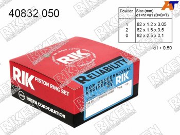 1 849 р. Кольца поршневые (комплект) 0,50 G4GM G4GC G4JN 1.8 2.0 DOHC RIKEN  Ford Mondeo (2007-2010), Hyundai Matrix  1 FC (2001-2005), Hyundai Sonata  EF (1998-2001)  с доставкой в г. Воронеж. Увеличить фотографию 1