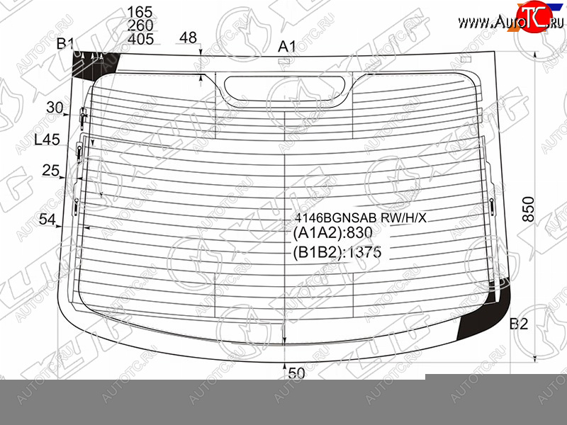 10 699 р. Стекло заднее (Цвет зеленый Обогрев Антенна 4D SED) Hyundai i40 11-17 XYG 4146BGNSAB RW/H/X  с доставкой в г. Воронеж