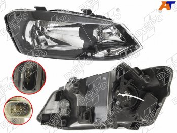 10 349 р. Фара Volkswagen Polo 09-20 (Спереди Справа) DEPO 441-11G9RMLDEM2  с доставкой в г. Воронеж. Увеличить фотографию 1