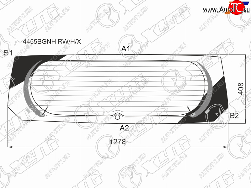 17 299 р. Стекло заднее (Цвет зеленый Обогрев) Kia Picanto 17-21 XYG 4455BGNH RW/H/X  с доставкой в г. Воронеж