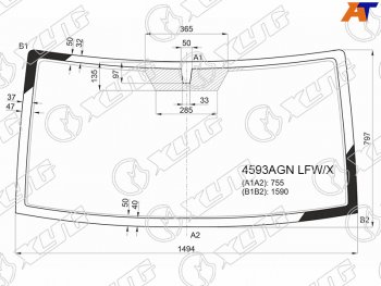 6 649 р. Стекло лобовое УАЗ Патриот 14-  Патриот Пикап 14-  Патриот Профи 17- XYG 4593AGN LFW/X  с доставкой в г. Воронеж. Увеличить фотографию 1