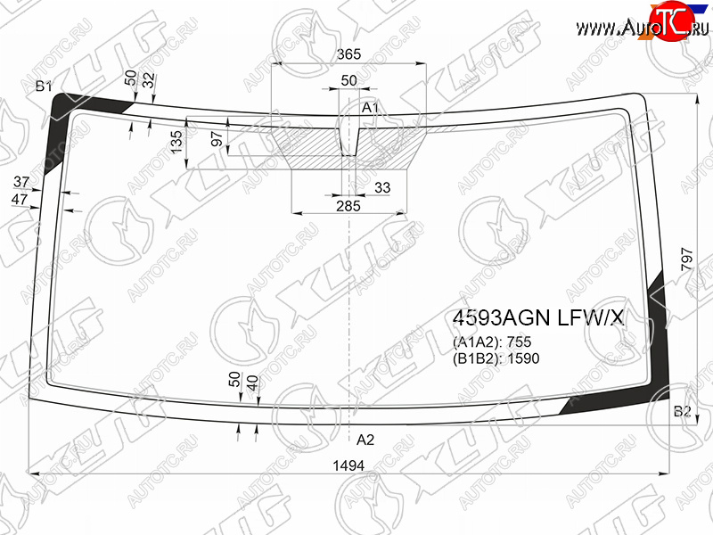6 649 р. Стекло лобовое УАЗ Патриот 14-  Патриот Пикап 14-  Патриот Профи 17- XYG 4593AGN LFW/X  с доставкой в г. Воронеж