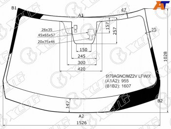 Стекло лобовое (Две камеры Датчик дождя) Mazda CX-5 11-15 XYG 5179AGNCIMZ2V LFW/X