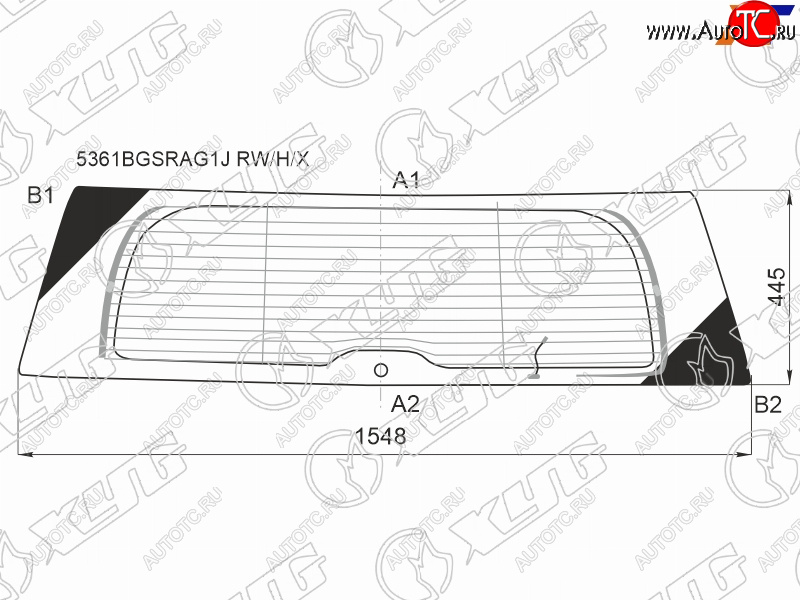11 449 р. Стекло заднее (Цвет зеленый Обогрев Антенна) Mercedes-Benz GL-Class 06-12 XYG 5361BGSRAG1J RW/H/X  с доставкой в г. Воронеж