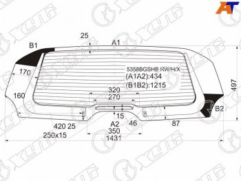 13 199 р. Стекло заднее (Цвет зеленый Обогрев) Mercedes-Benz A-Class 04-12 XYG 5358BGSHB RW/H/X  с доставкой в г. Воронеж. Увеличить фотографию 1