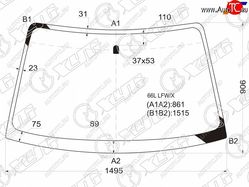 7 199 р. Стекло лобовое Subaru Legacy 98-03  Outback 98-03  Legacy B4 98-03  Legacy Lancaster 98-03 XYG 66L LFW/X  с доставкой в г. Воронеж