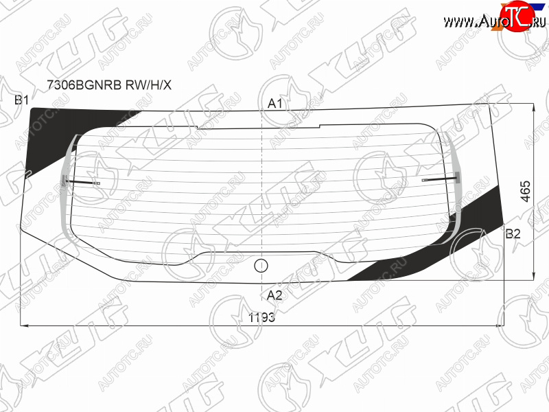 7 999 р. Стекло заднее (Цвет зеленый Обогрев) Renault Duster 21-  Dacia Duster 17- XYG 7306BGNRB RW/H/X  с доставкой в г. Воронеж