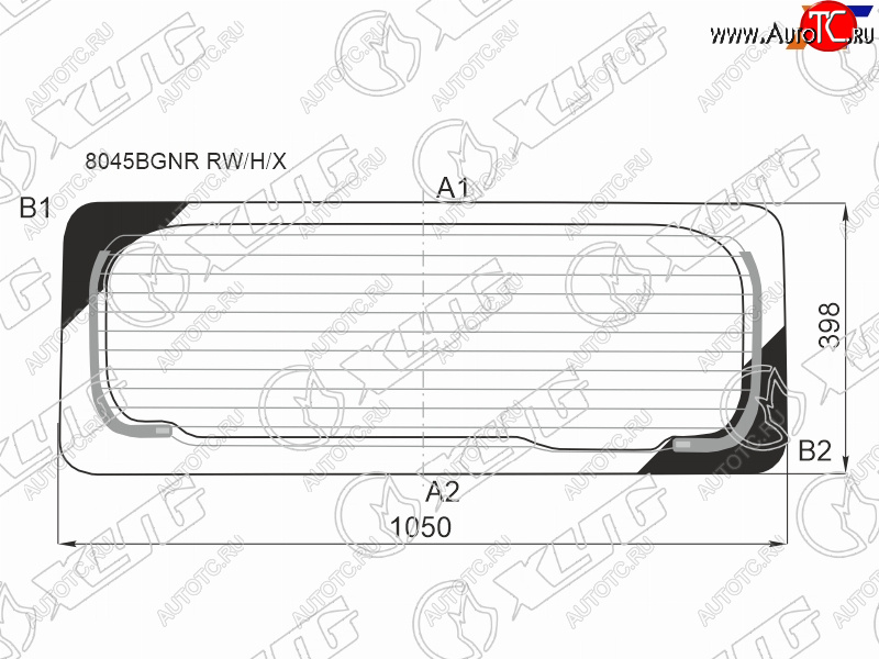 12 899 р. Стекло заднее (Цвет зеленый Обогрев) Suzuki Jimny 18-  Jimny Sierra 18- XYG 8045BGNR RW/H/X  с доставкой в г. Воронеж