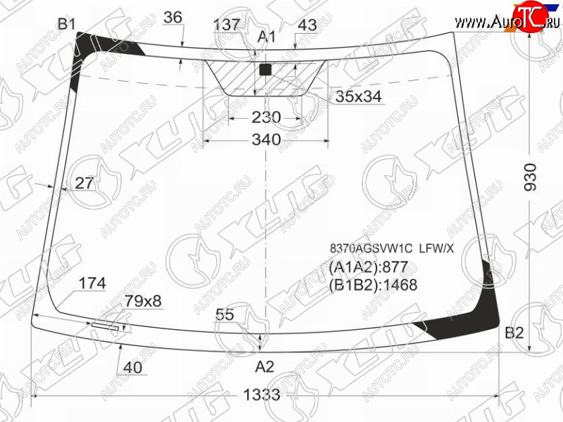 5 999 р. Стекло лобовое Toyota Vitz 05-10  Yaris 05-13 XYG 8370AGSVW1C LFW/X  с доставкой в г. Воронеж