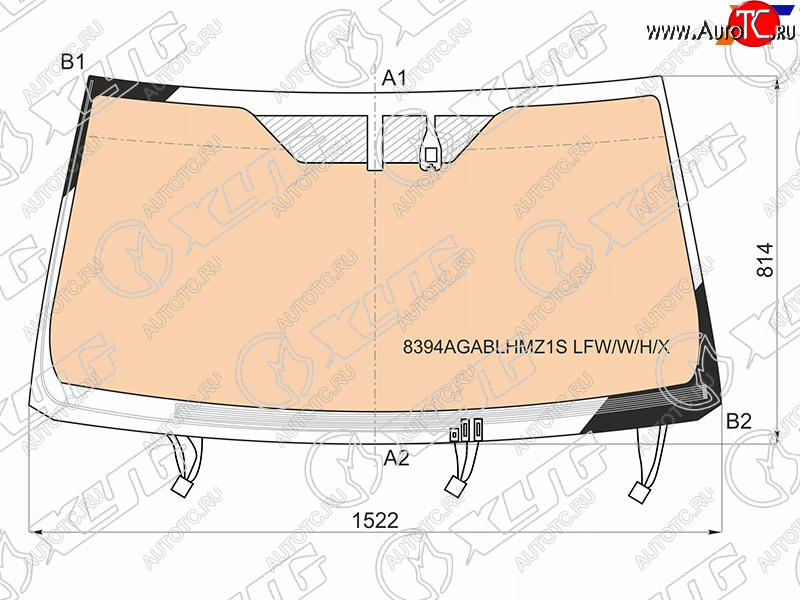 17 349 р. Стекло лобовое (Обогрев щеток Обогрев полный Датчик дождя) Toyota Land Cruiser Prado (J150) 17-24 XYG 8394AGABLHMZ1S LFW/W/H/X  с доставкой в г. Воронеж