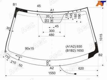 20 399 р. Стекло лобовое с обогревом щеток TOYOTA HIGHLANDERKLUGER 07-13                                      AGC 83G2AGNBLHV  с доставкой в г. Воронеж. Увеличить фотографию 1