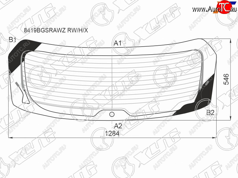 11 999 р. Стекло заднее (Цвет зеленый Обогрев Антенна Молдинг) Lexus NX 14-21 XYG 8419BGSRAWZ RW/H/X  с доставкой в г. Воронеж
