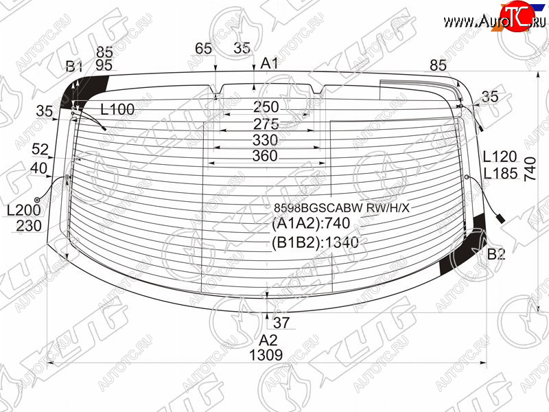 13 199 р. Стекло заднее (Цвет зеленый Обогрев Антенна) Volkswagen Passat CC 08-11 XYG 8598BGSCABW RW/H/X  с доставкой в г. Воронеж