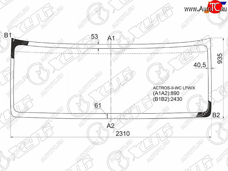 12 649 р. Стекло лобовое Mercedes-Benz Actros 12- XYG ACTROS- II-WC LFW/X  с доставкой в г. Воронеж