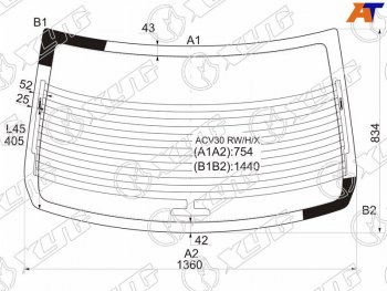 7 999 р. Стекло заднее (Цвет зеленый Обогрев Антенна) Toyota Camry (XV30) 01-06  Camry UAEUSA 01-06 XYG ACV30 RW/H/X  с доставкой в г. Воронеж. Увеличить фотографию 1