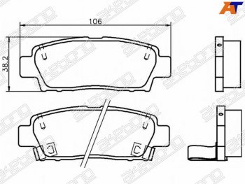 2 489 р. Колодки тормозные зад LH-RH SAT  Toyota Chaser - Mark 2 ( X100,  Qualis,  X110,  Blit)  с доставкой в г. Воронеж. Увеличить фотографию 1